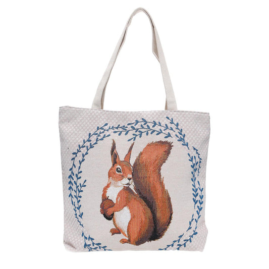 Empire Cove Squirrel Print Cotton Canvas Tote Bags Reusable Beach Shopping-