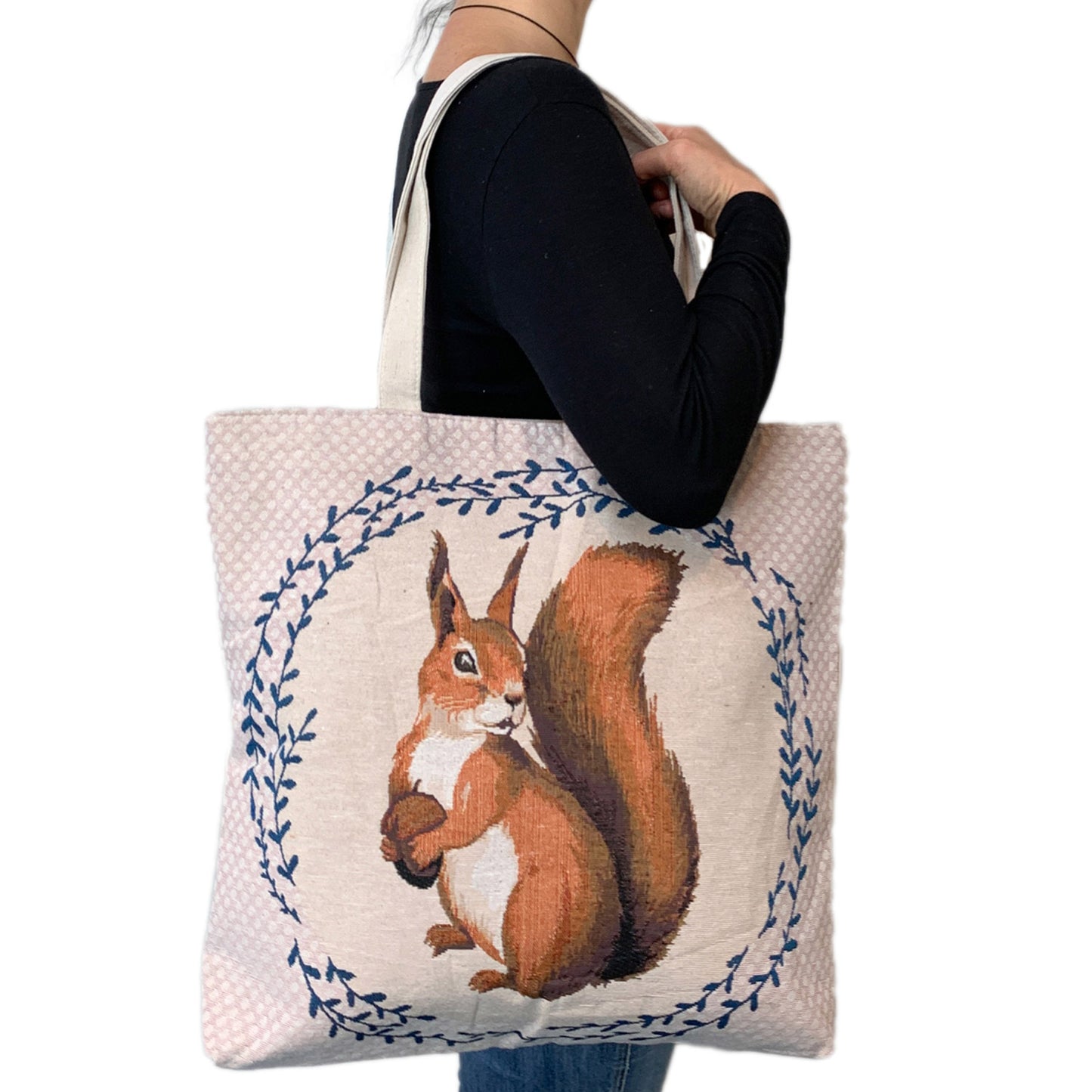Empire Cove Designer Printed Cotton Canvas Tote Bags Reusable Beach Shopping-Dog Print-
