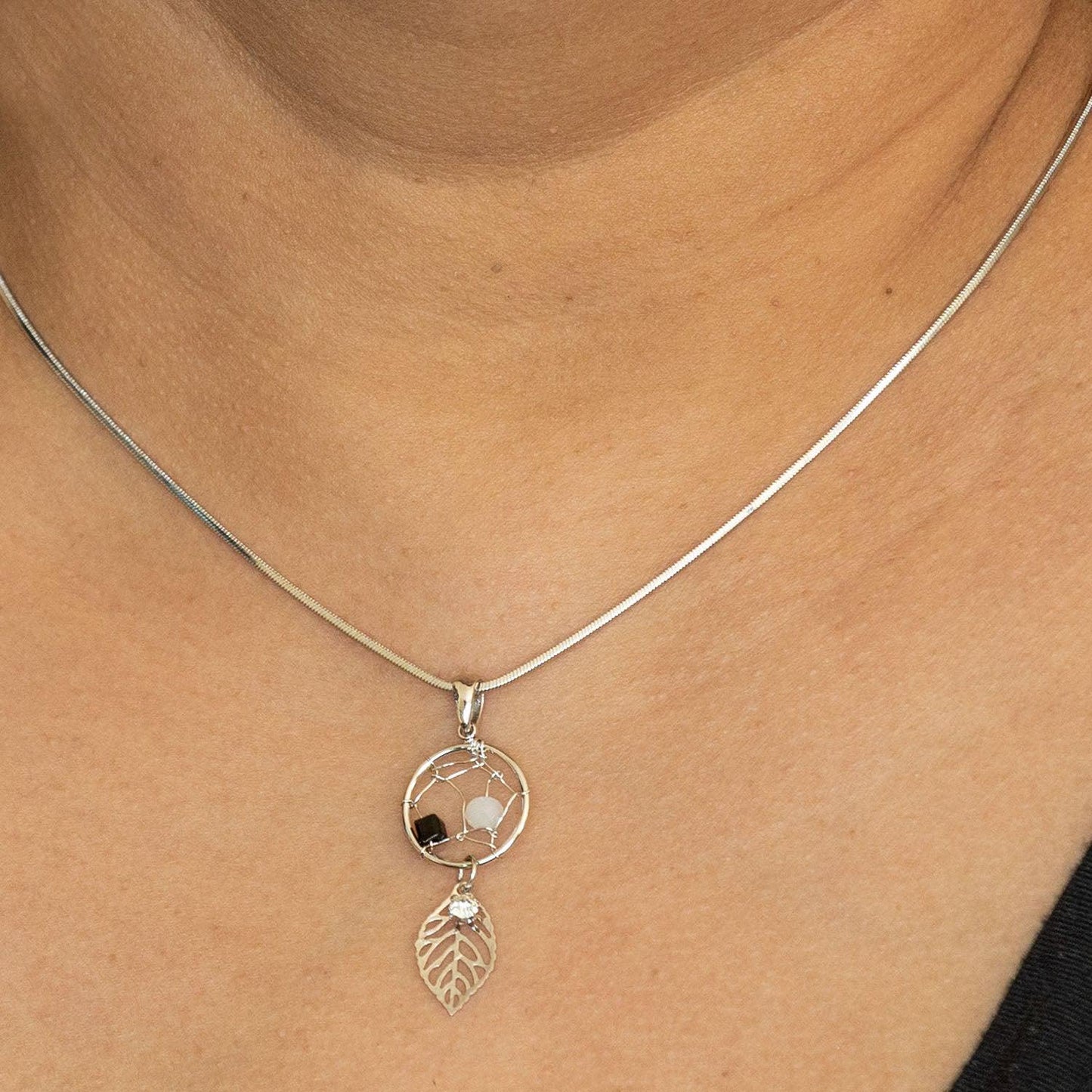 Empire Cove Dreamcatcher Pendant Necklace Silver Toned Rhinestone Fashion Jewelry-