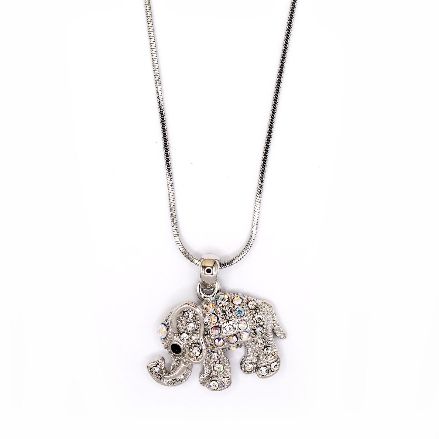Empire Cove Elephant Pendant Necklace Silver Toned Rhinestone Fashion Jewelry-