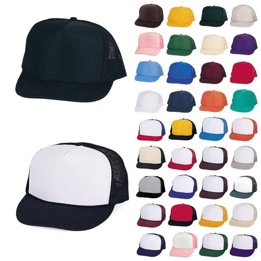 100 Lot Trucker Baseball Hats Caps Foam Mesh Blank Adult Youth Kids Wholesale Bulk-