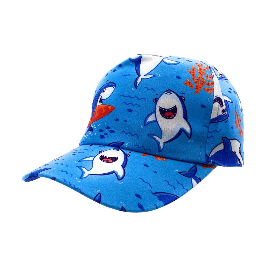 Empire Cove Kids Baseball Caps Fun Prints Hats Boys Girls Toddler-Shark-