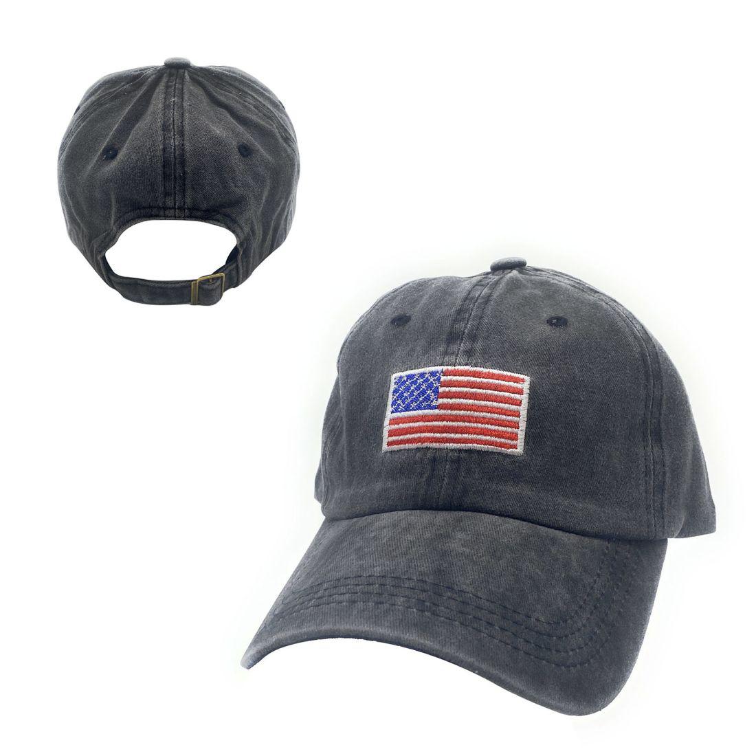 Empire Cove Washed USA Flag Cotton Baseball Dad Caps Patriotic Hats Vintage-Navy-