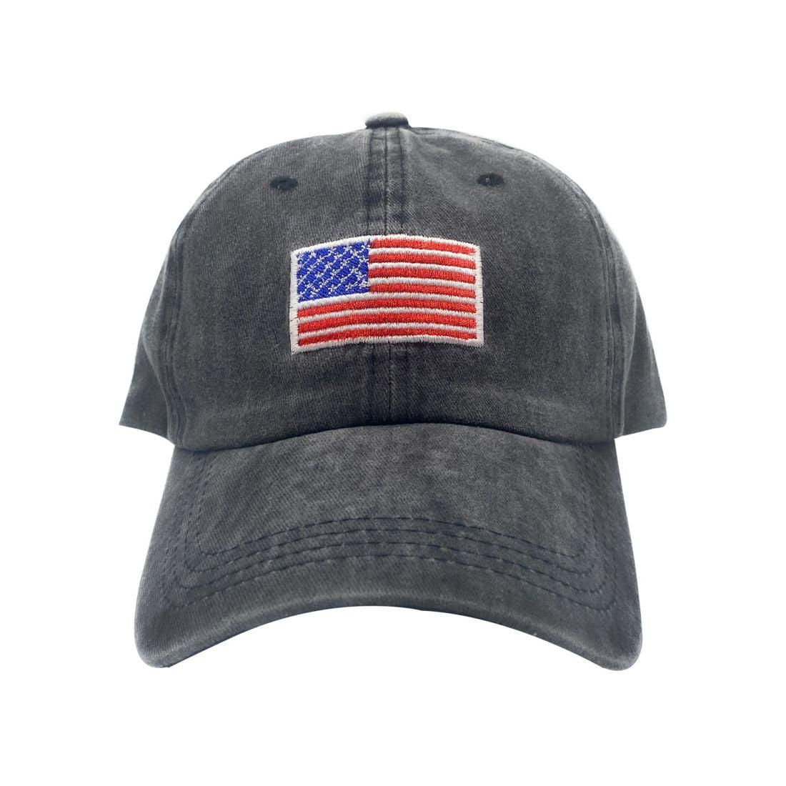 Empire Cove Washed USA Flag Cotton Baseball Dad Caps Patriotic Hats Vintage-Navy-