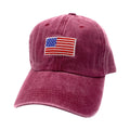 Empire Cove Washed USA Flag Cotton Baseball Dad Caps Patriotic Hats Vintage-Burgundy-