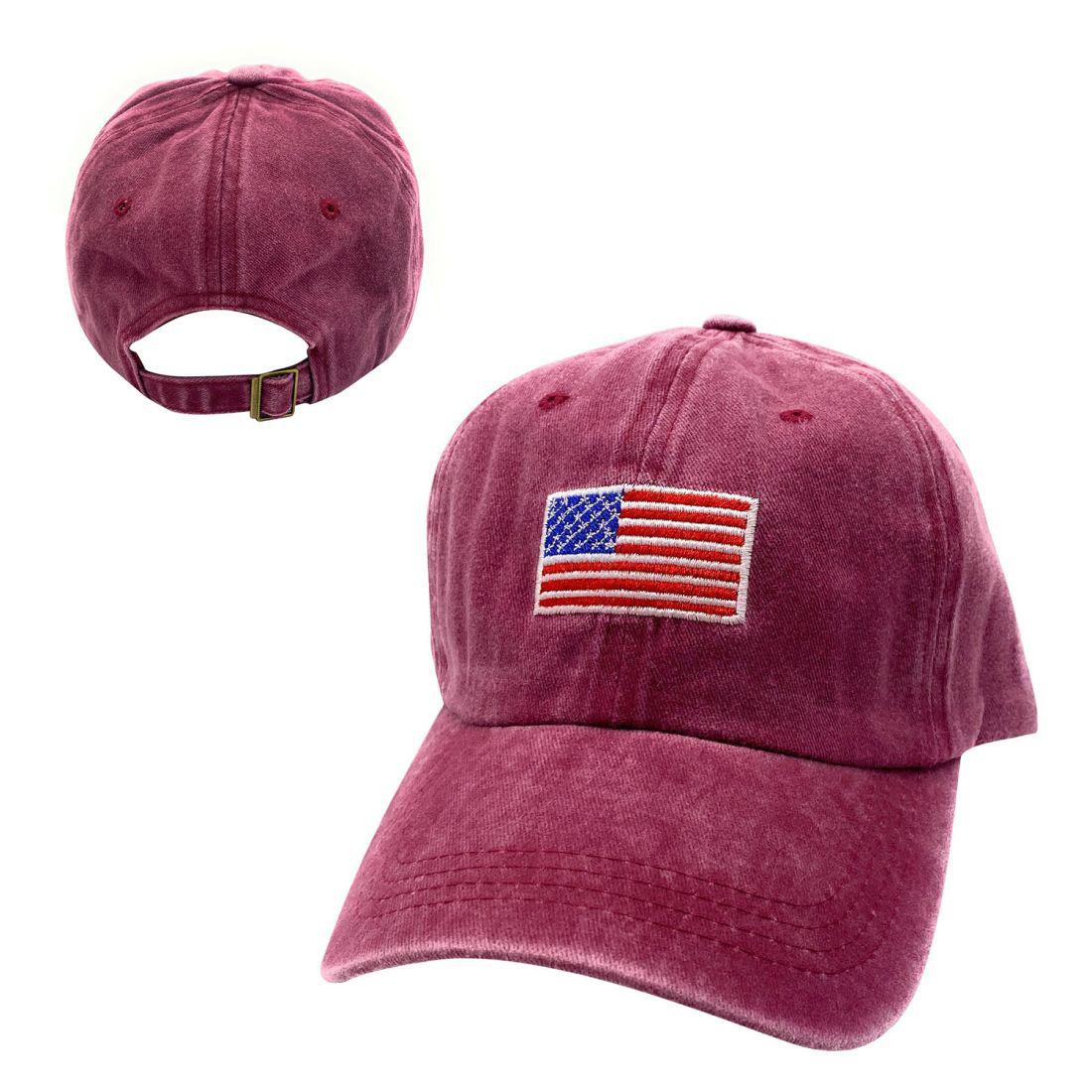 Empire Cove Washed USA Flag Cotton Baseball Dad Caps Patriotic Hats Vintage-Navy-