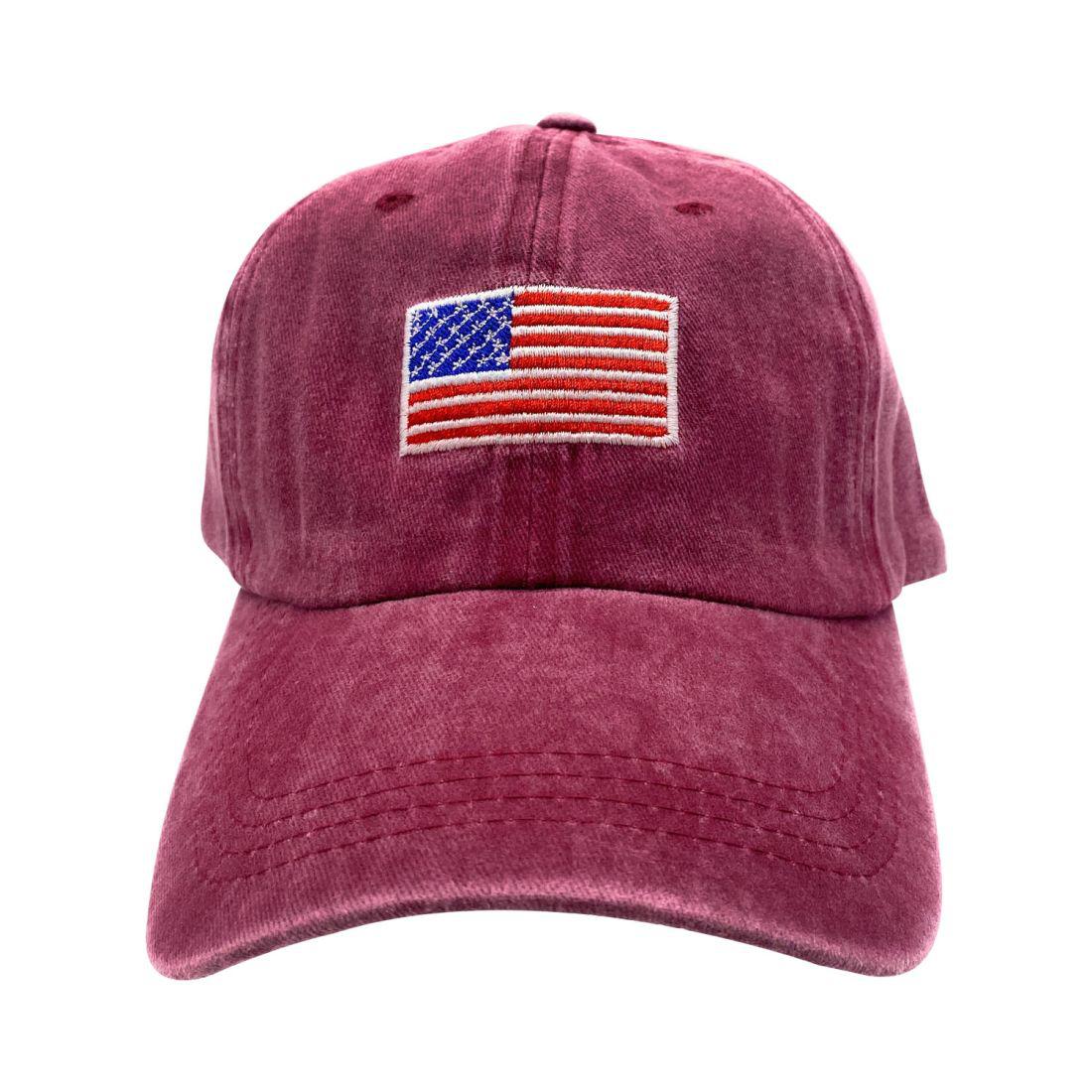 Empire Cove Washed USA Flag Cotton Baseball Dad Caps Patriotic Hats Vintage-Navy-