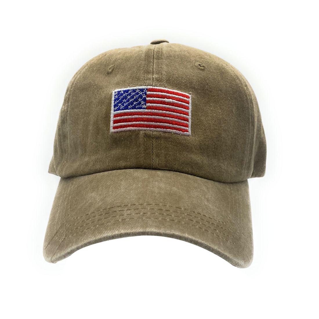 Empire Cove Washed USA Flag Cotton Baseball Dad Caps Patriotic Hats Vintage-Navy-