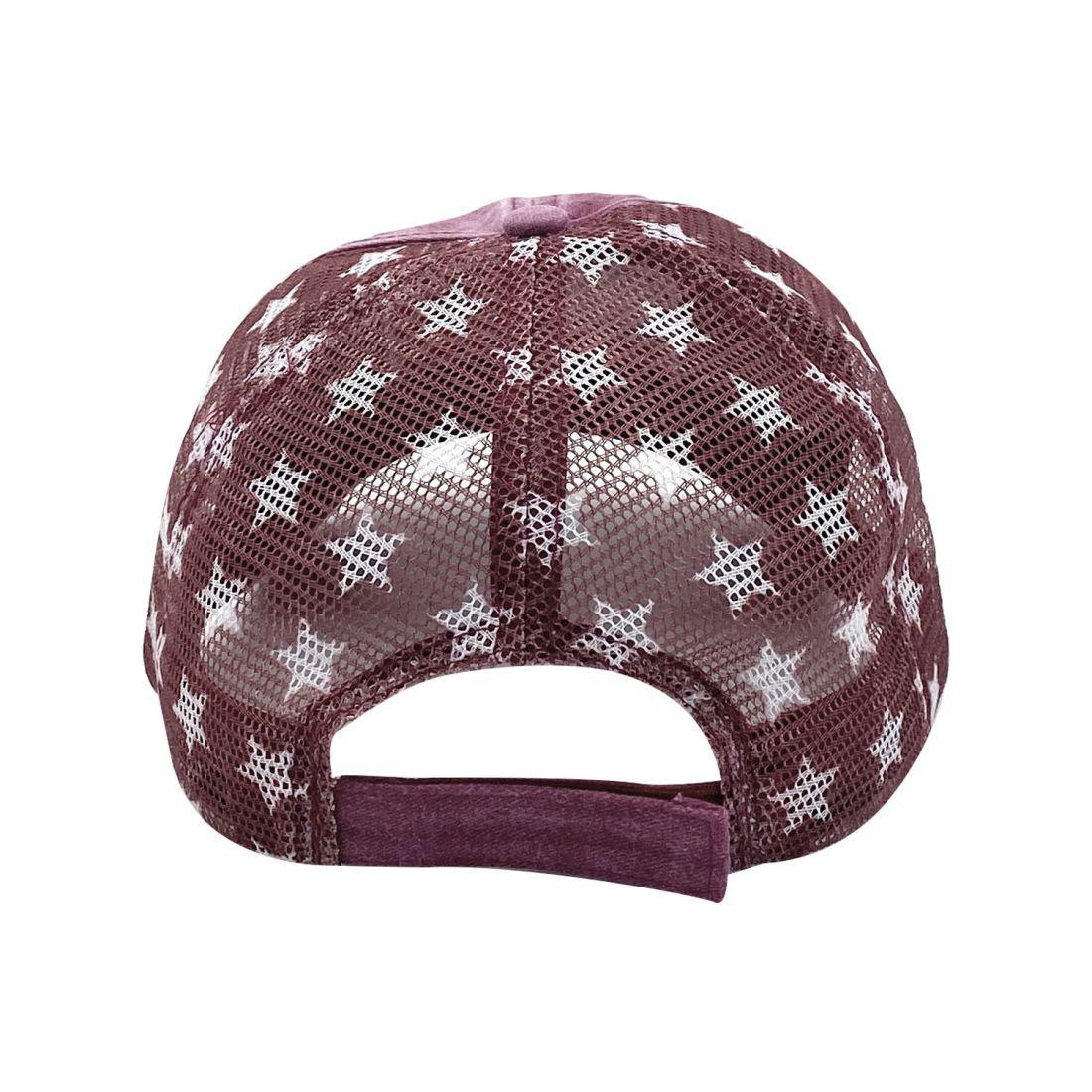 Empire Cove Distressed Washed USA Flag Stars Baseball Trucker Caps Patriotic Hat-Black-