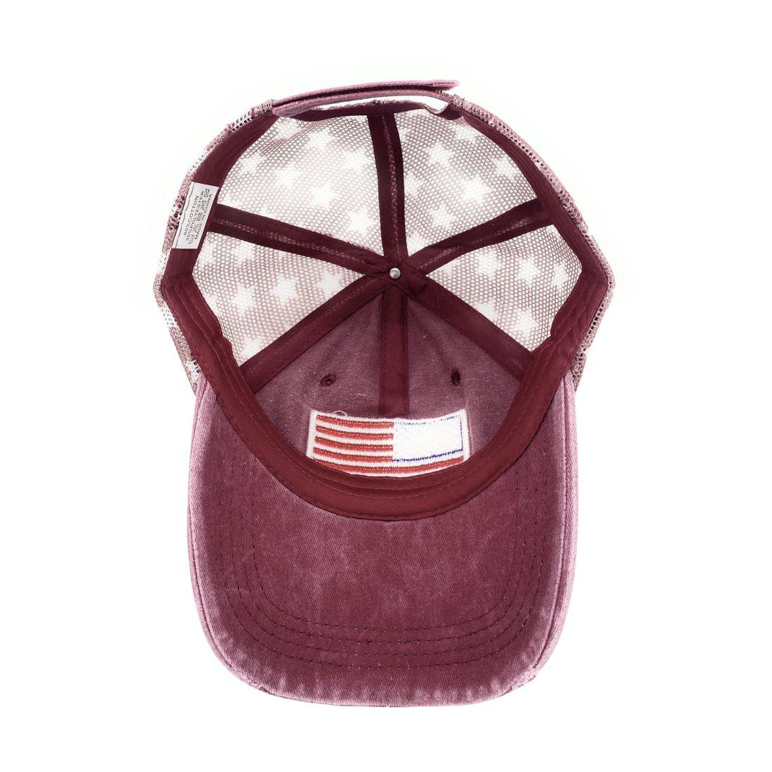 Empire Cove Distressed Washed USA Flag Stars Baseball Trucker Caps Patriotic Hat-Black-