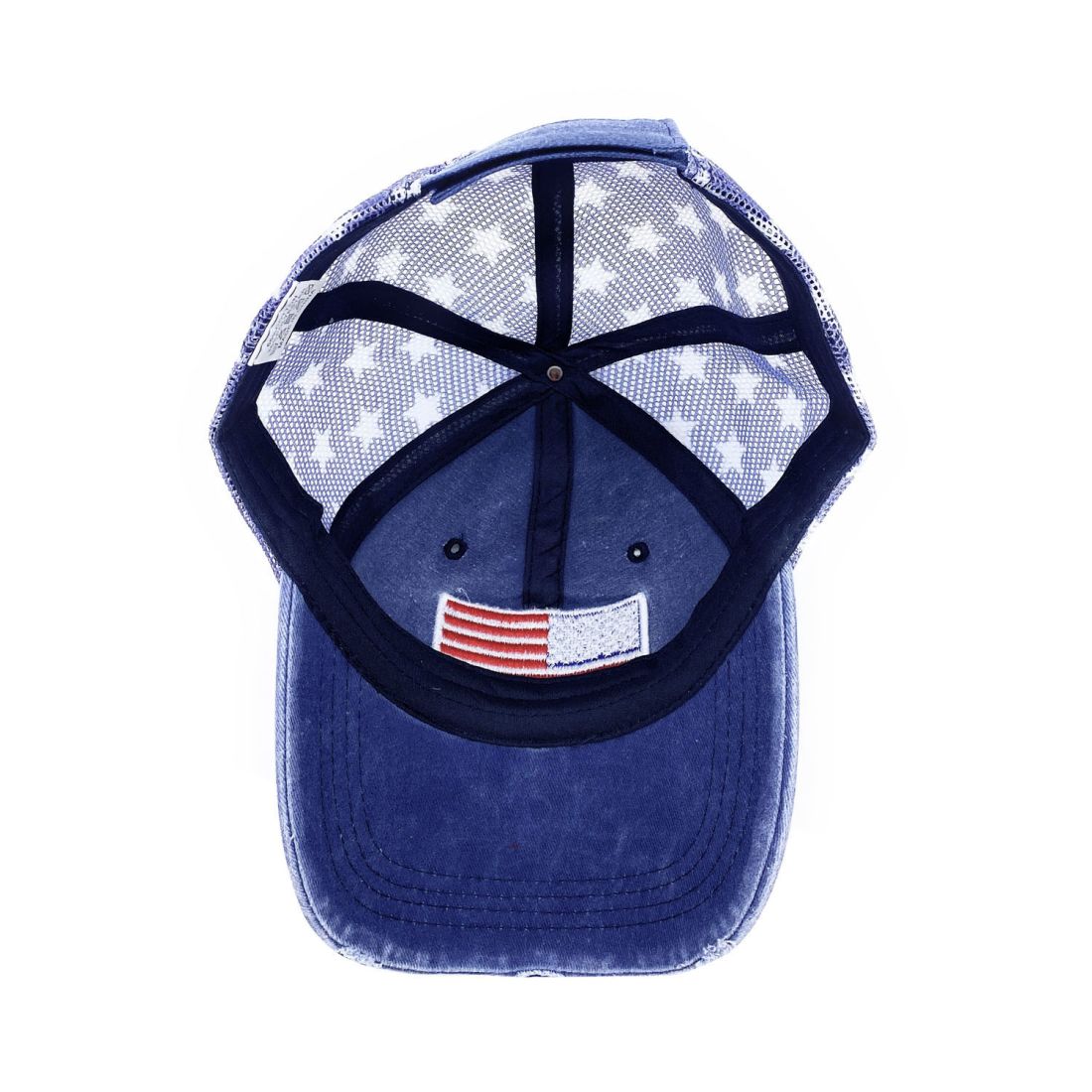 Empire Cove Distressed Washed USA Flag Stars Baseball Trucker Caps Patriotic Hat-Black-