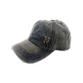Empire Cove Womens Distressed Washed Ponytail Caps Hats Vintage Relaxed Fit-Black-