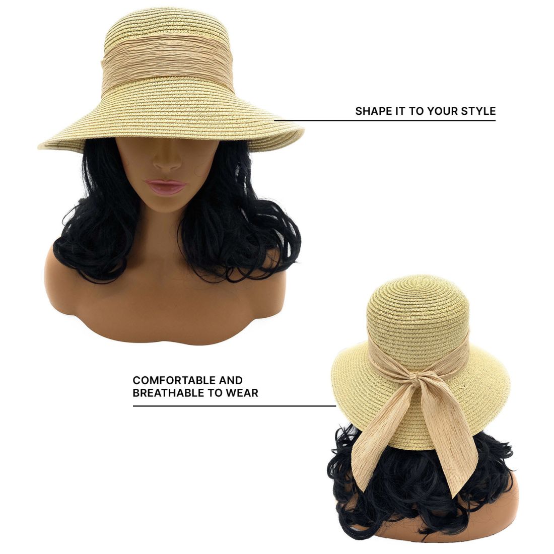 Empire Cove Womens Wide Brim Straw Hat Floppy Sun Hat Panama Fedora Summer-Flower Pink-