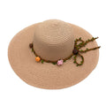 Empire Cove Womens Wide Brim Straw Hat Floppy Sun Hat Panama Fedora Summer-Flower Pink-