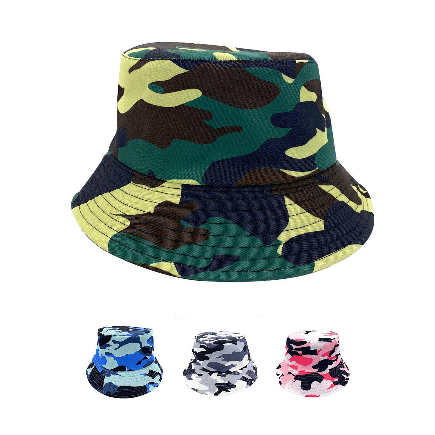 Empire Cove Camo Camouflage Print Bucket Hat Reversible Military Fisherman Cap-Green-
