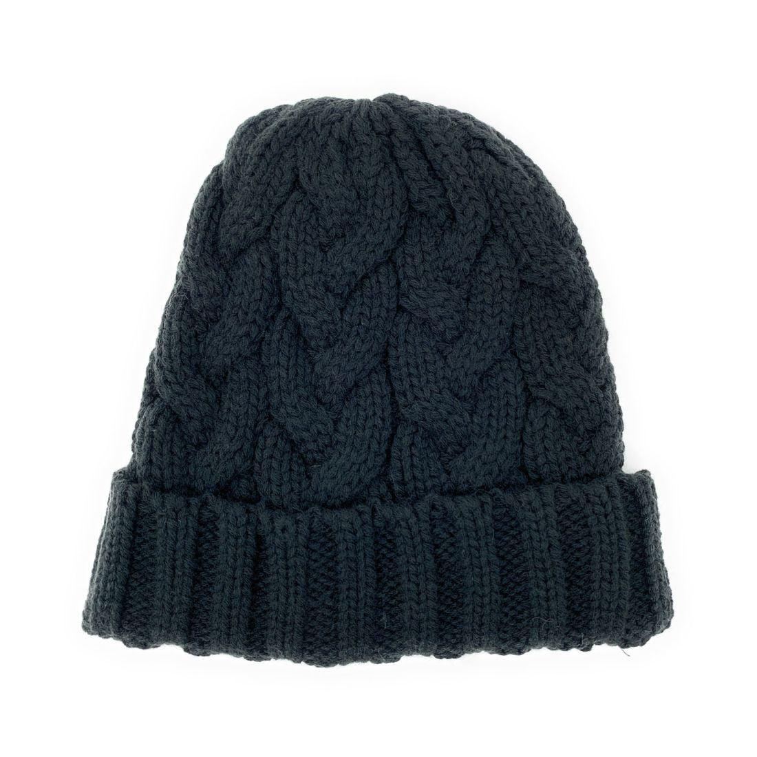 Empire Cove Womens Mens Unisex Winter Warm Solid Cable Knit Cuff Beanie-Black-