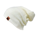 Empire Cove Long Beanie Winter Warm Solid Knit Womens Mens Unisex-Ivory-