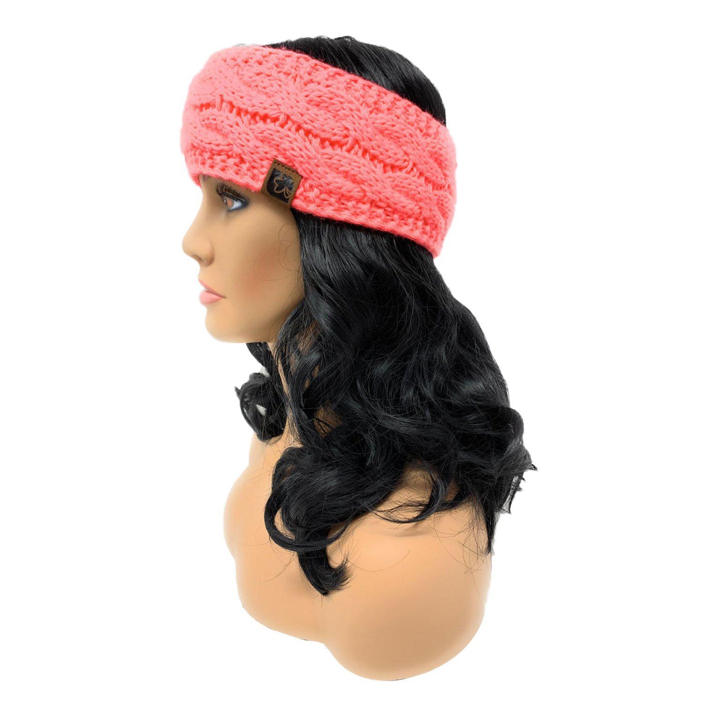 Empire Cove Reversible Headband Beanie Womens Winter Warm Solid Cable Knit-Black-