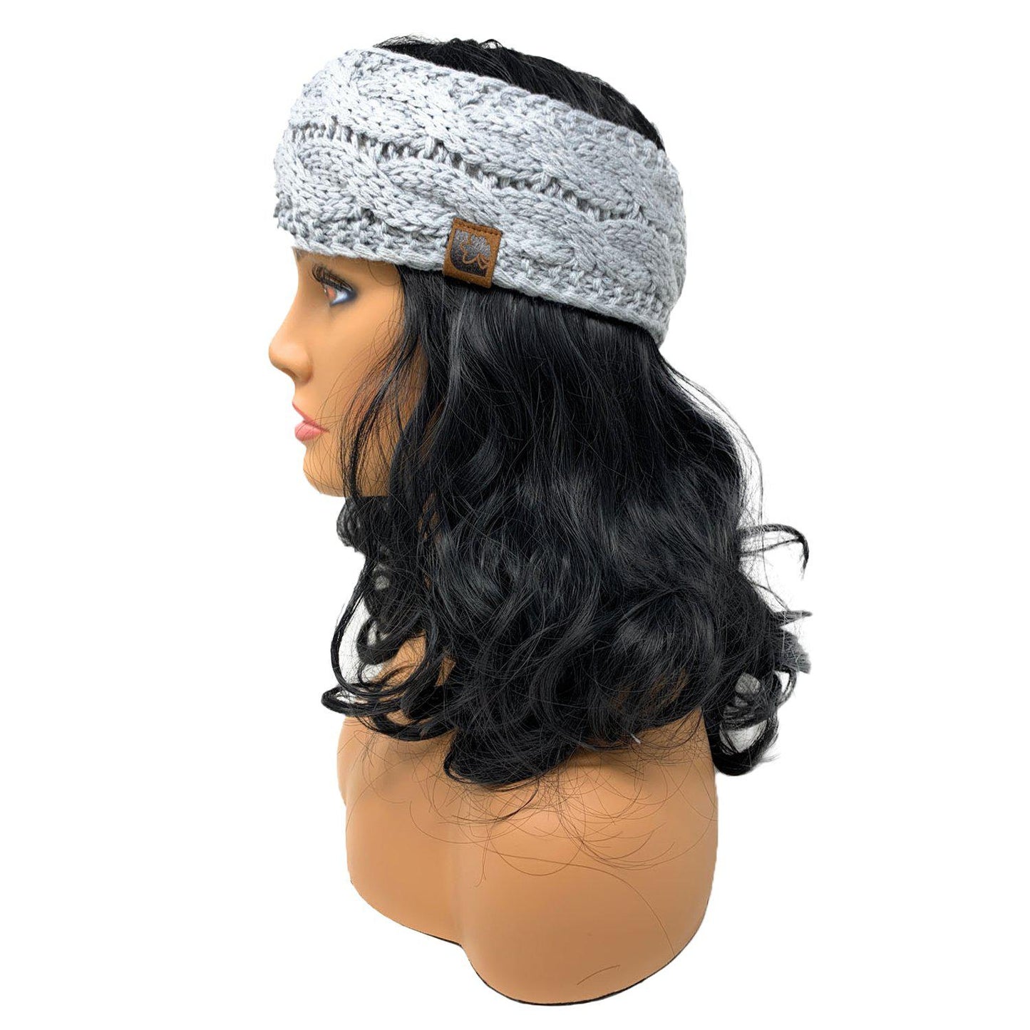 Empire Cove Reversible Headband Beanie Womens Winter Warm Solid Cable Knit-Gray-