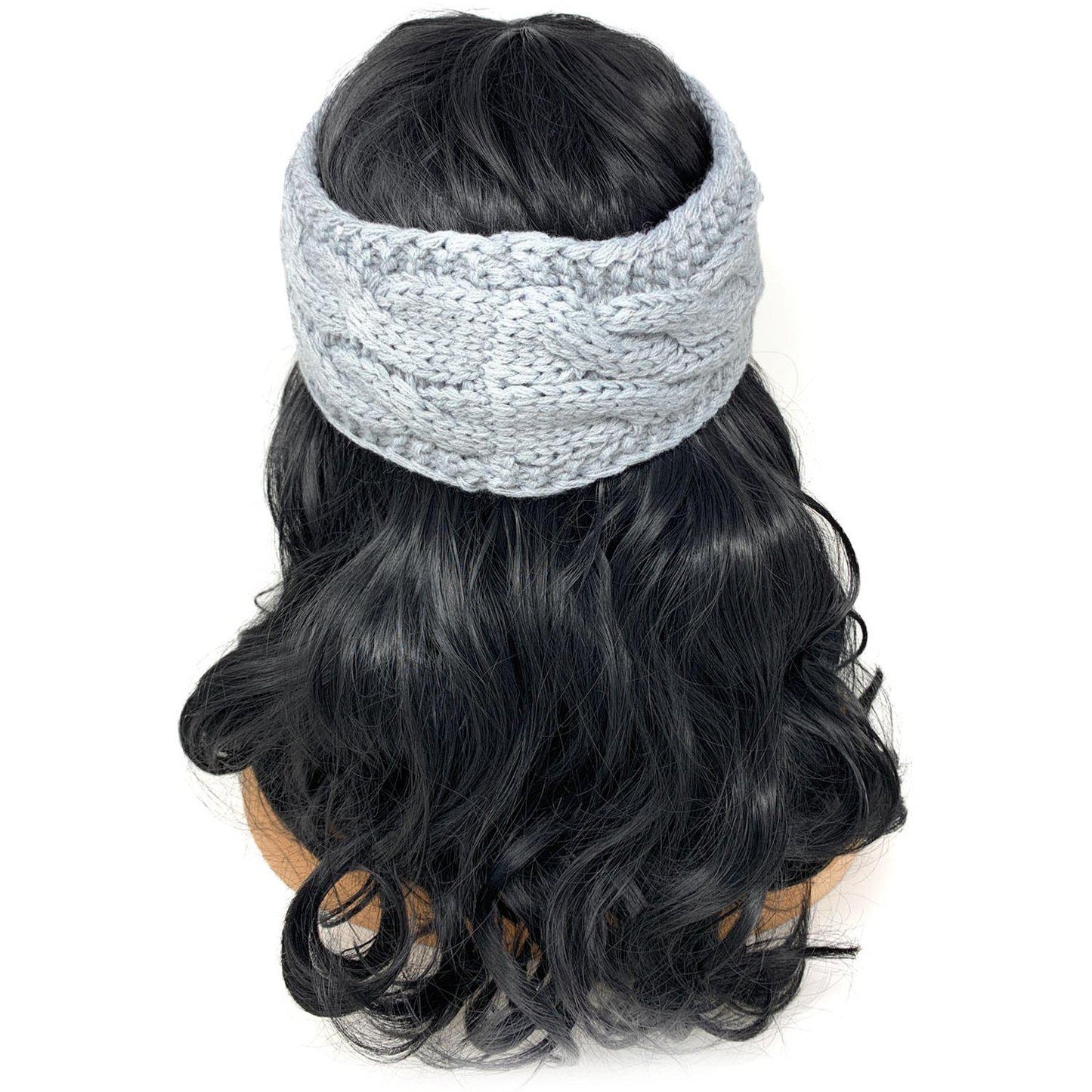 Empire Cove Reversible Headband Beanie Womens Winter Warm Solid Cable Knit-Black-