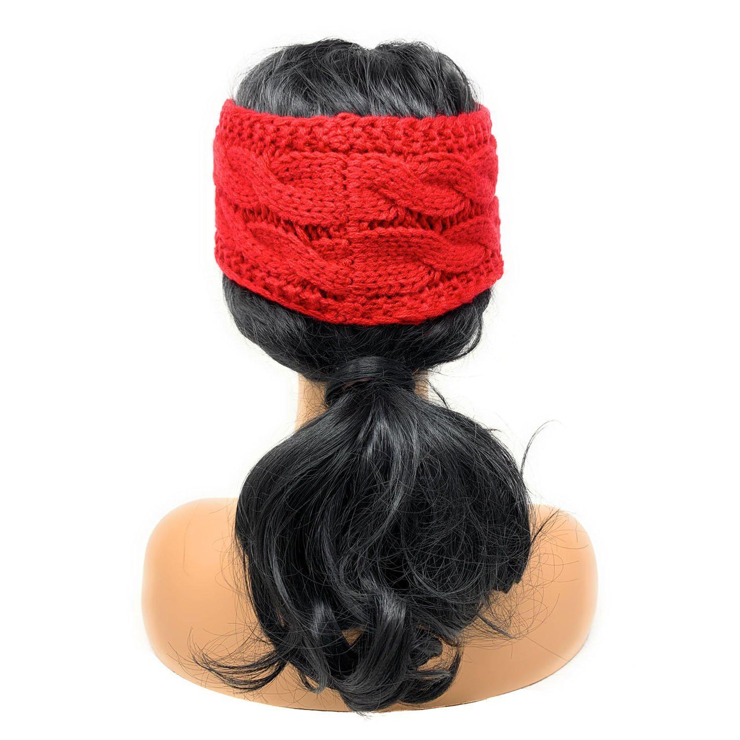 Empire Cove Reversible Headband Beanie Womens Winter Warm Solid Cable Knit-Black-