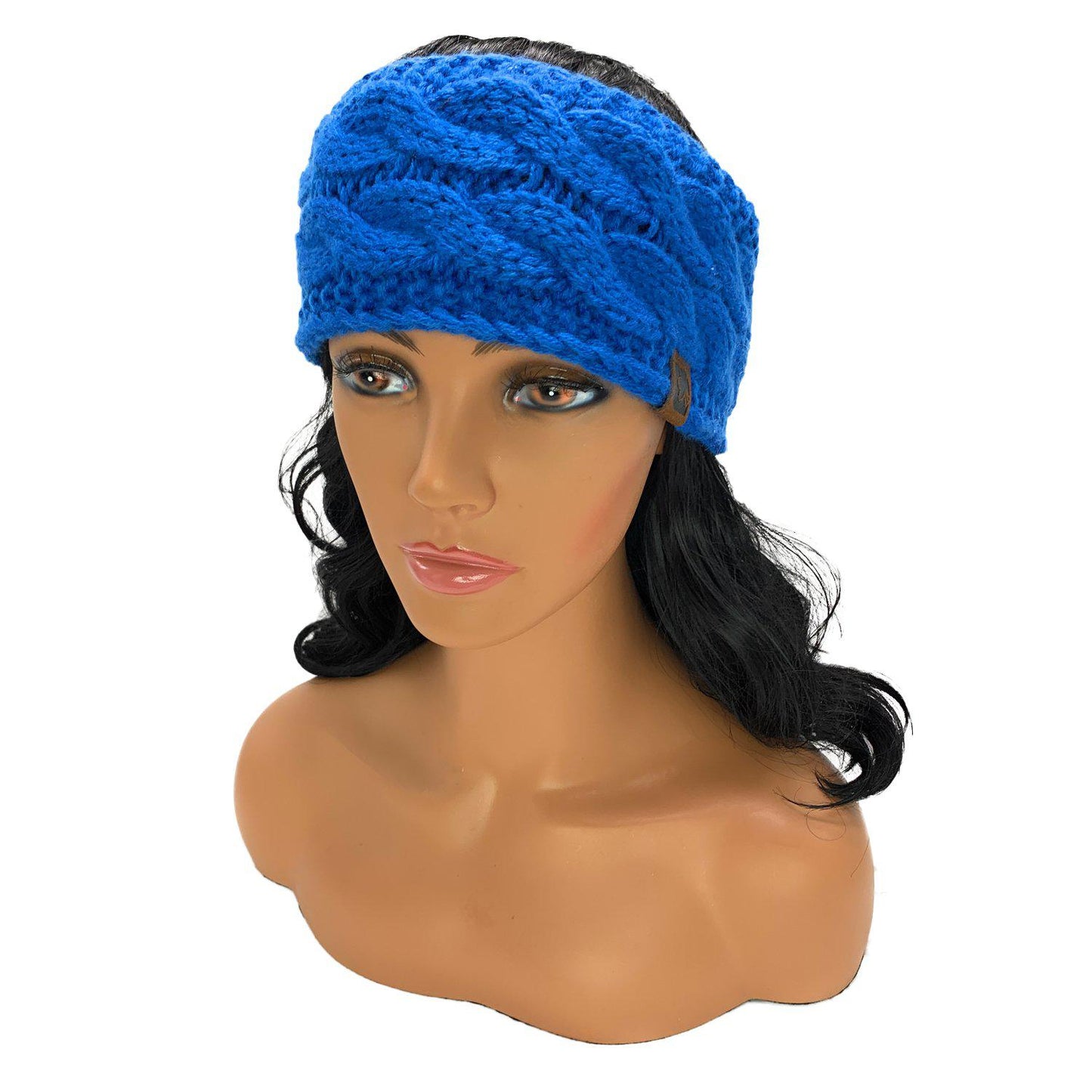Empire Cove Reversible Headband Beanie Womens Winter Warm Solid Cable Knit-Black-