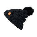 Empire Cove Winter Warm Solid Knit Cuff Beanie with Pom Pom Womens-Black-