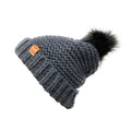 Empire Cove Winter Warm Solid Knit Cuff Beanie with Pom Pom Womens-Charcoal-