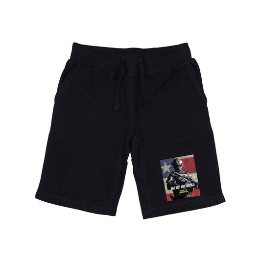 RAPDOM TS6 Fleece Gym Shorts Patriotic Military Not Just Any-Black-Small-