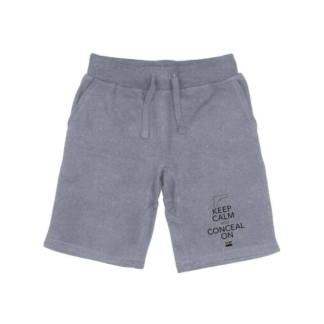 RAPDOM TS6 Fleece Gym Shorts 2nd Amendment Conceal On-Heather Grey-Small-