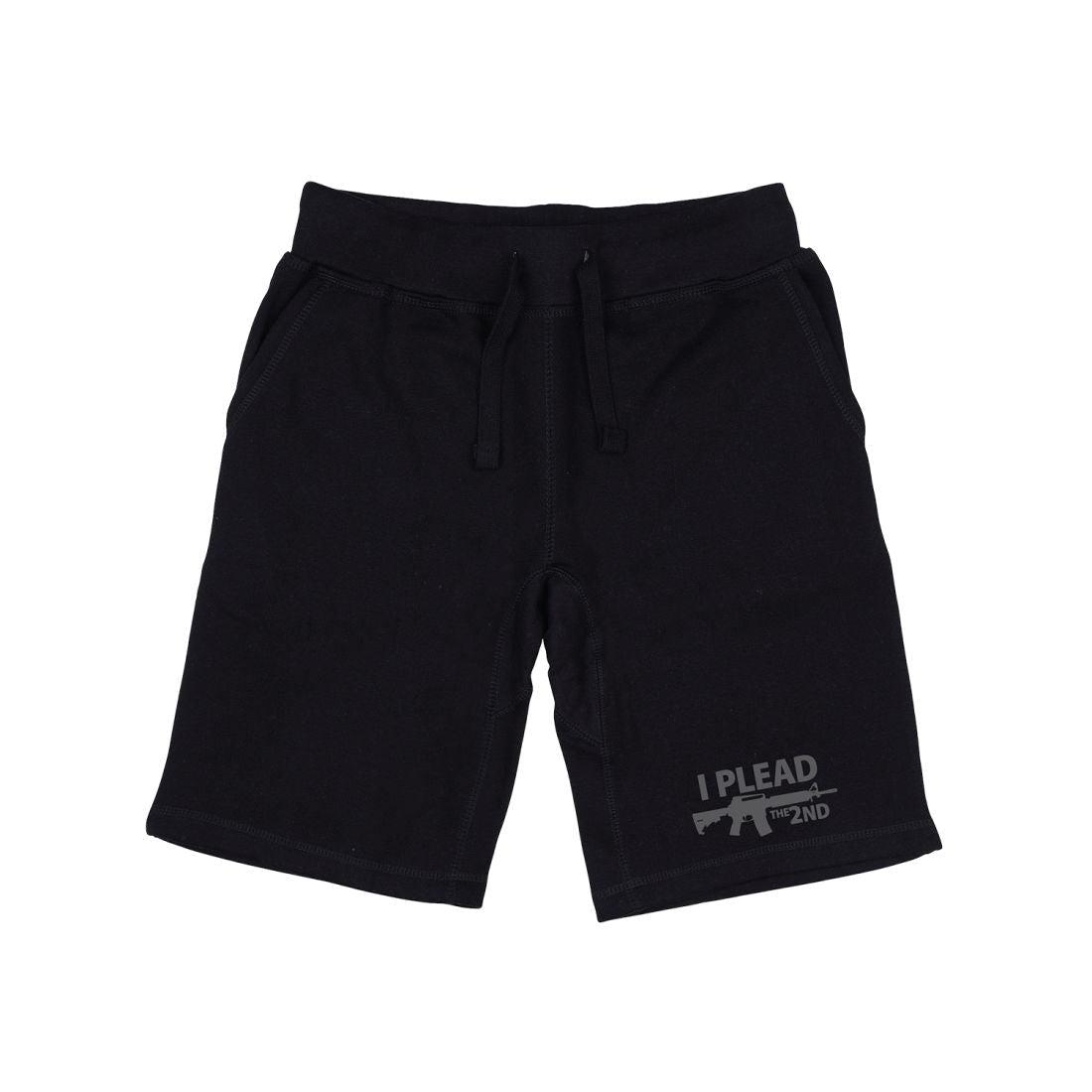 RAPDOM TS6 Fleece Gym Shorts I Plead the 2nd Amendment-Black-Small-