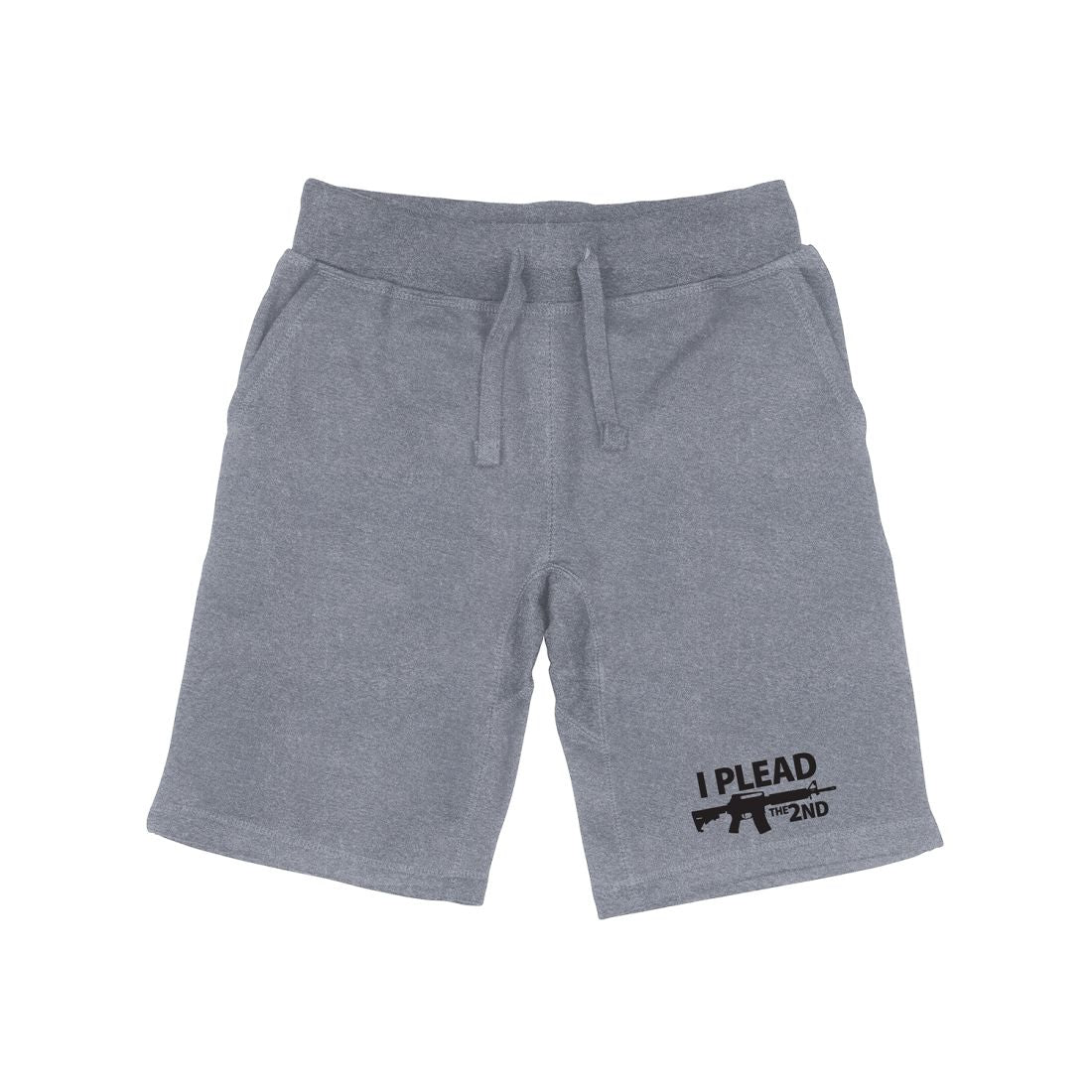 RAPDOM TS6 Fleece Gym Shorts I Plead the 2nd Amendment-Heather Grey-Small-