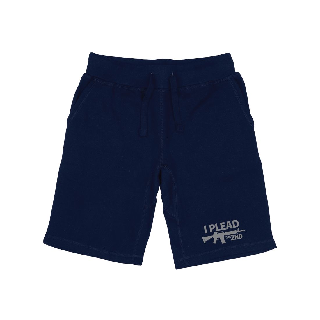 RAPDOM TS6 Fleece Gym Shorts I Plead the 2nd Amendment-Navy-Small-