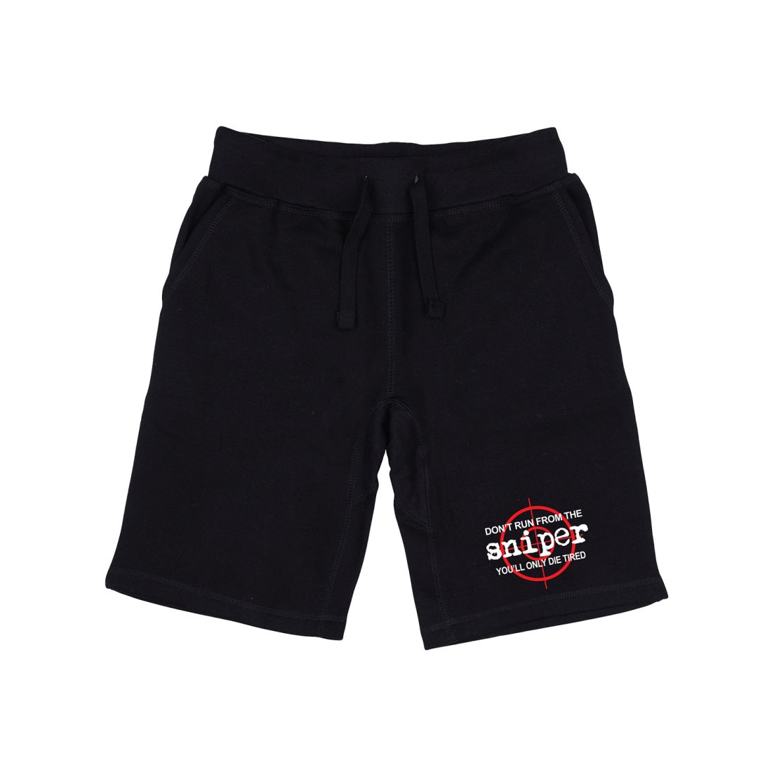 RAPDOM TS6 Fleece Gym Shorts Military Sniper Scope-Black-Small-
