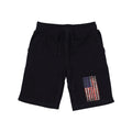 RAPDOM TS6 Fleece Gym Shorts Distressed Patriotic Vertical USA Flag-Black-Small-