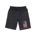 RAPDOM TS6 Fleece Gym Shorts Distressed Patriotic Vertical USA Flag-Heather Charcoal-Small-