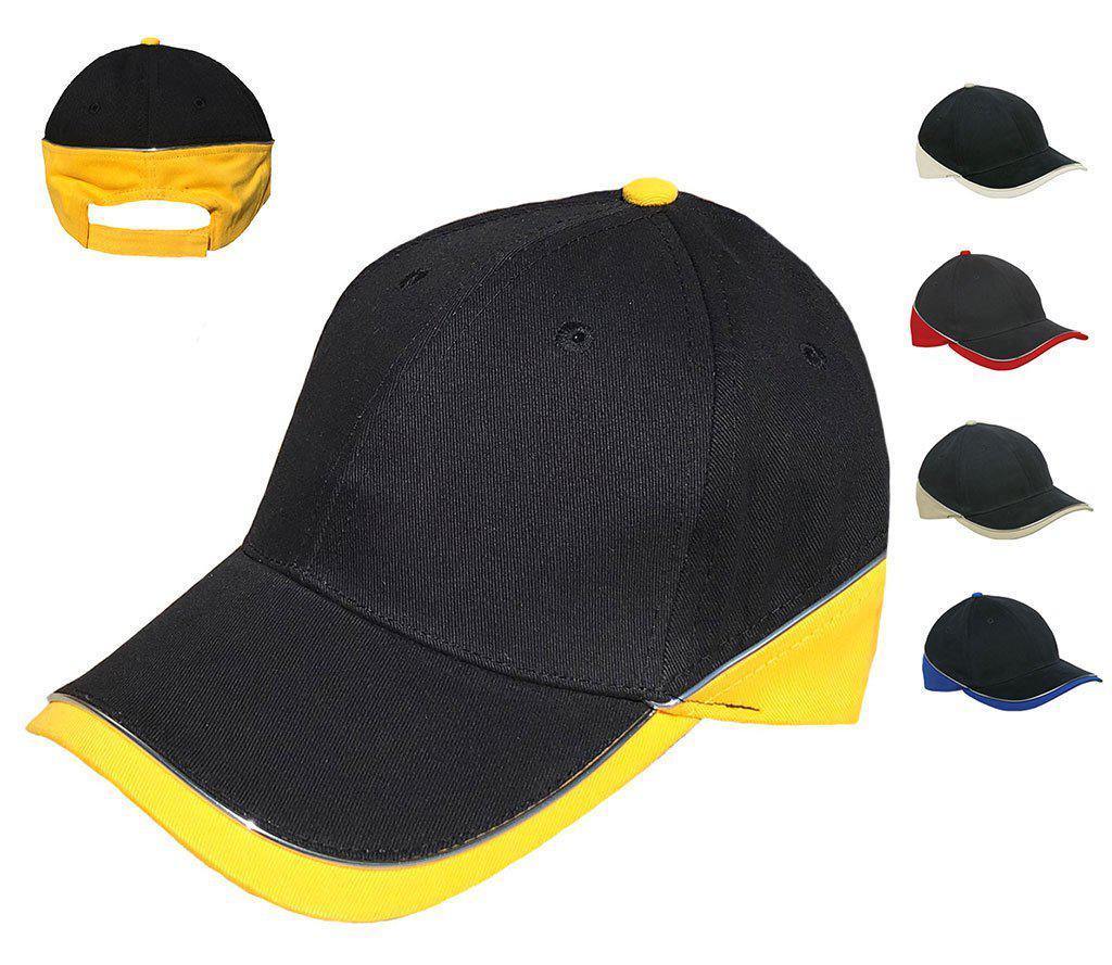 Racing Baseball Hats Caps Sandwich Brushed Cotton 6 Panel Low Crown Two Tone-Black/Royal-