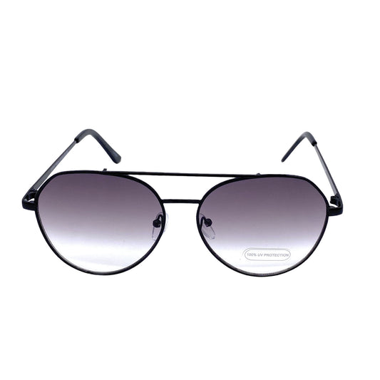 Empire Cove Gradient Aviator Sunglasses Mirrored Lens Metal Frame UV Protection-Black/Smoke-