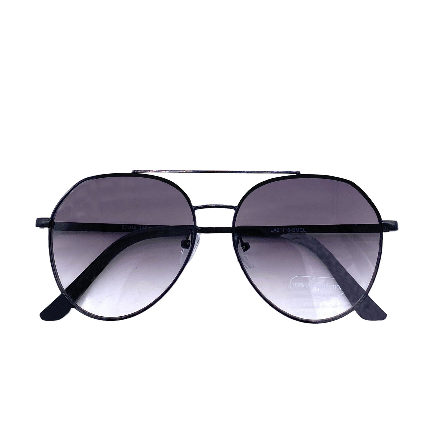 Empire Cove Gradient Aviator Sunglasses Mirrored Lens Metal Frame UV Protection-Black/Smoke-