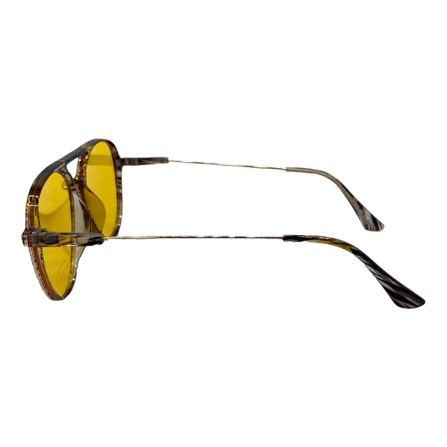 Empire Cove Oversized Aviator Sunglasses Stylish Round Shades Sunnies UV Protection-Black/Yellow-