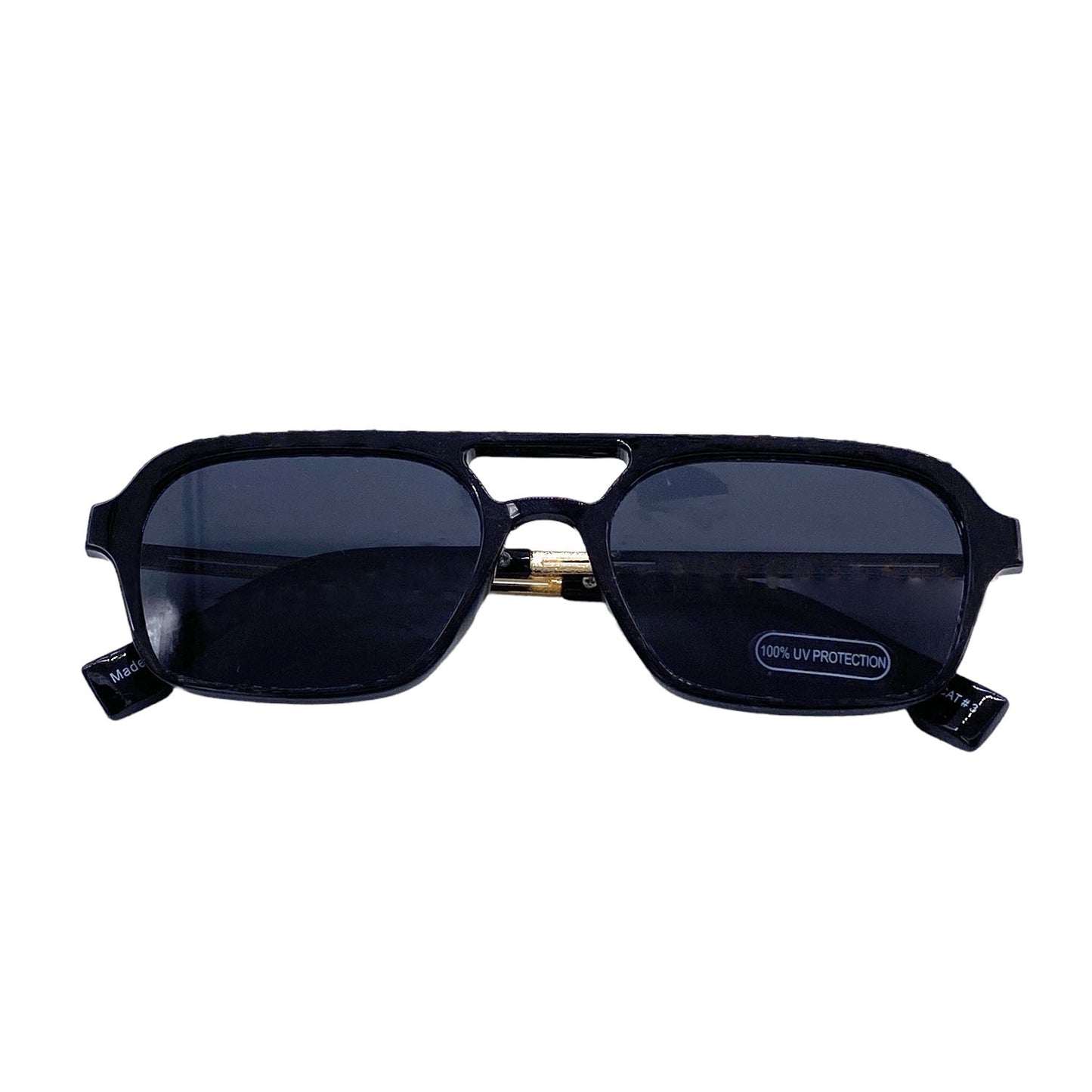 Empire Cove Aviator Sunglasses Retro Stylish Double Bridge UV Protection Driving-Black-
