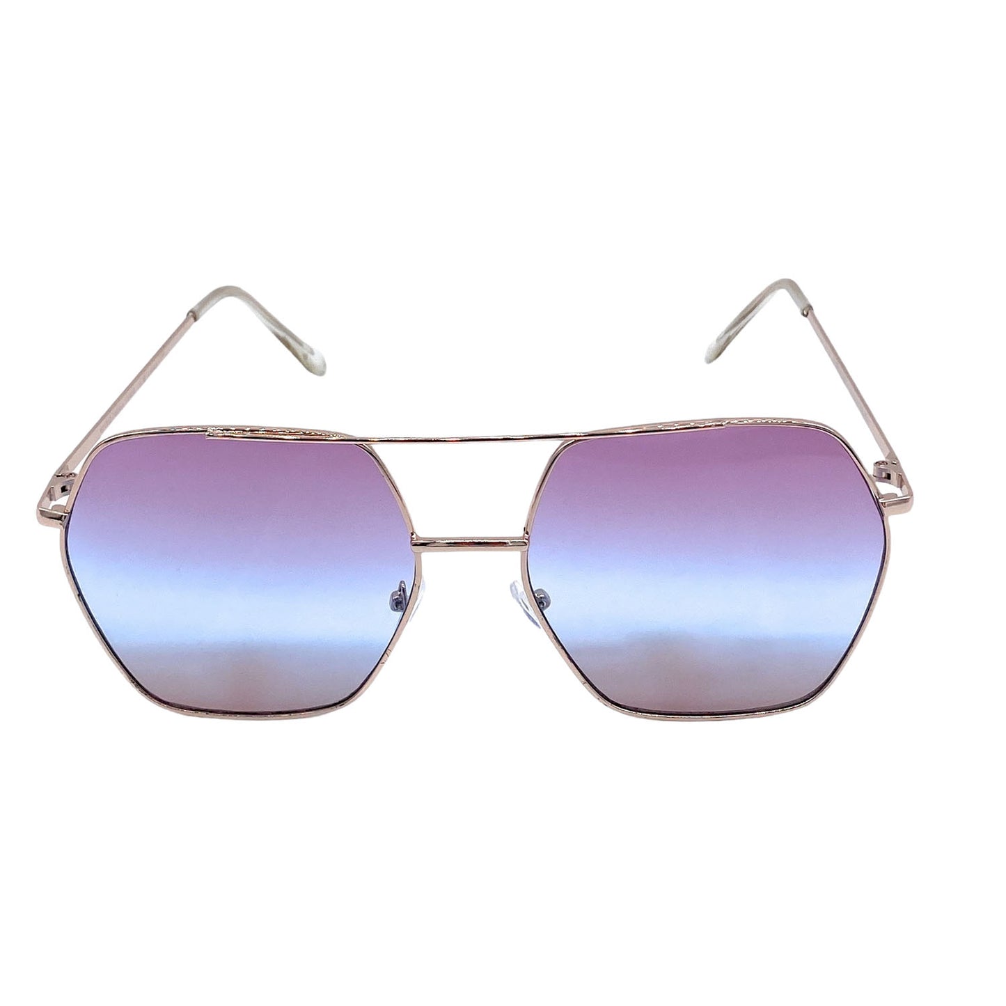 Empire Cove Polygon Sunglasses Metal Frame Classic Gradient Shades UV Protection-Gold/Smoke-