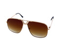 Empire Cove Oversized Aviator Sunglasses Stylish Metal Frame Gradient Shades-Gold/Brown-