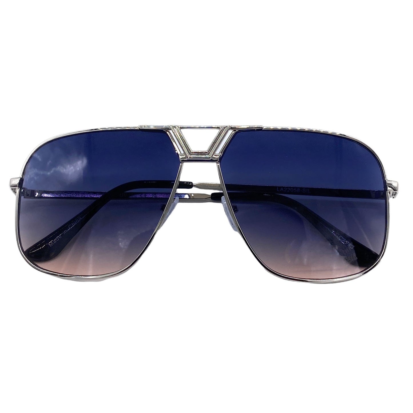 Empire Cove Oversized Aviator Sunglasses Stylish Metal Frame Gradient Shades-Gold/Brown-