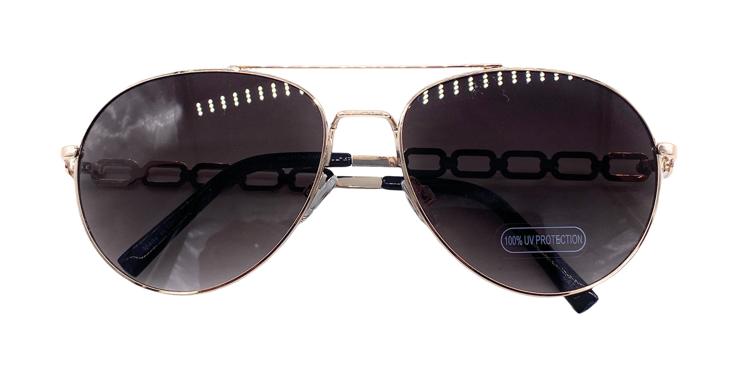 Empire Cove Classic Gradient Aviator Sunglasses Metal Frame Trendy UV Protection-Gold/Brown-