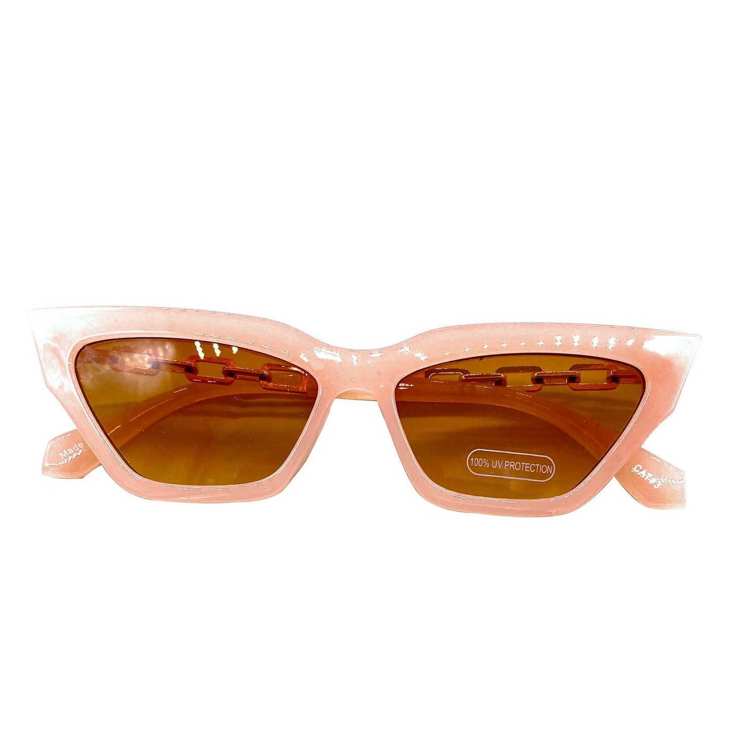 Empire Cove Retro Vintage Cat Eye Sunglasses Trendy Stylish Shades UV Protection-Pink/Brown-