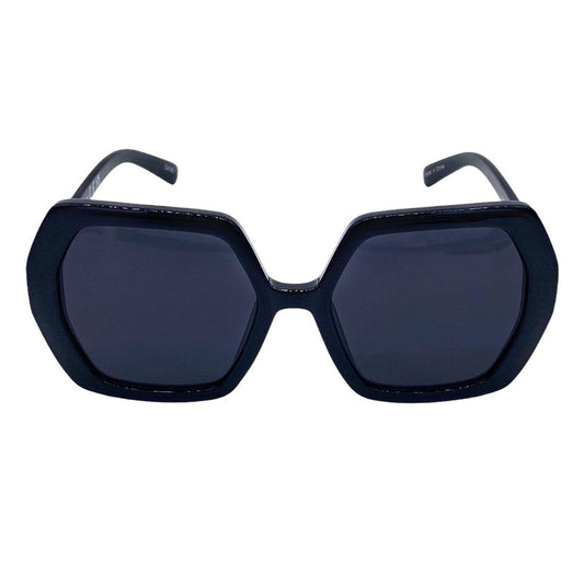 Empire Cove Oversized Square Sunglasses Hexagon Trendy Retro Classic Shades Sunnies-Black-