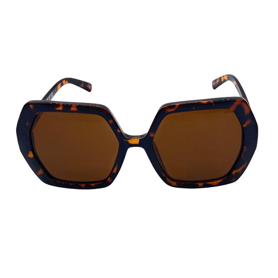 Empire Cove Oversized Square Sunglasses Hexagon Trendy Retro Classic Shades Sunnies-Black-