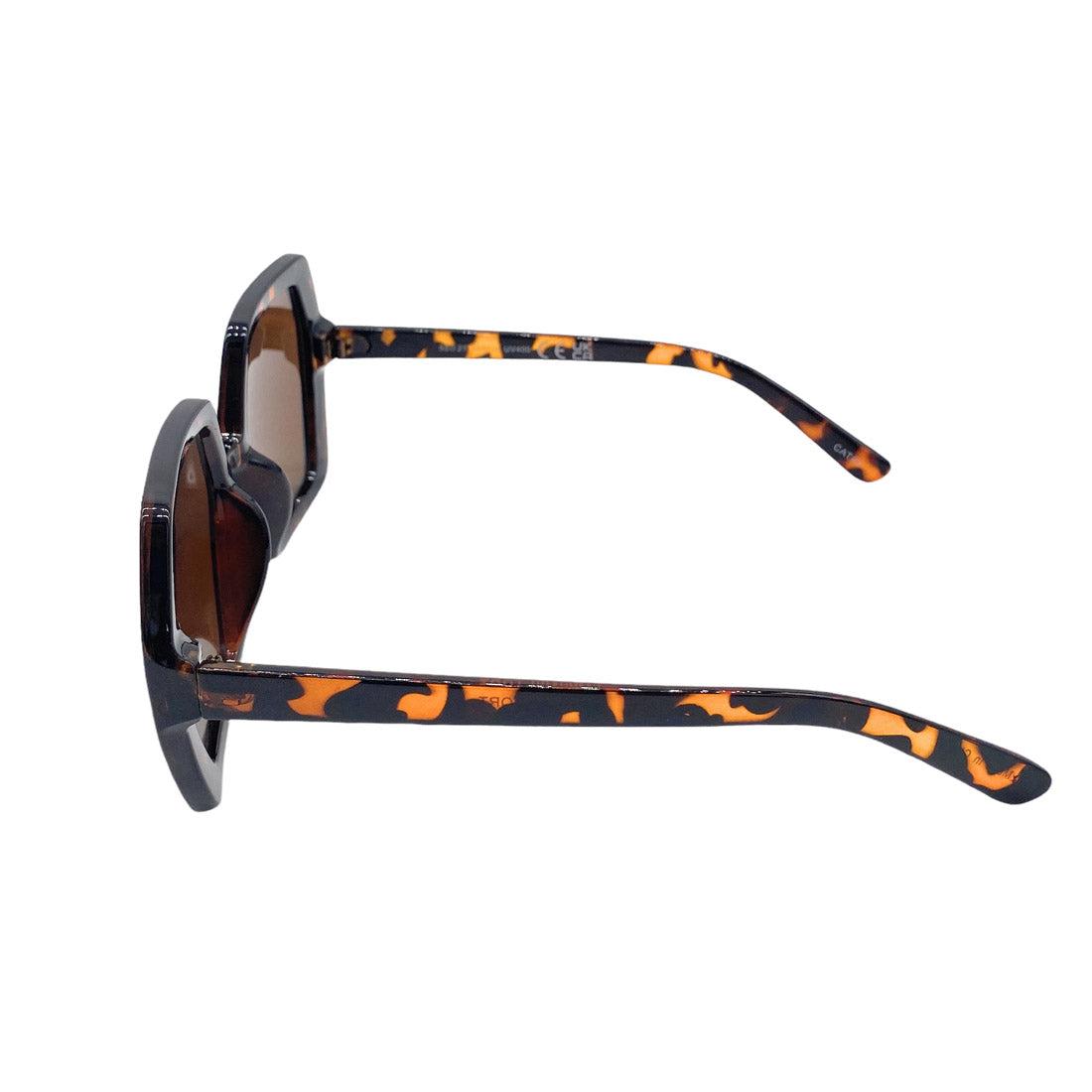 Empire Cove Oversized Square Sunglasses Hexagon Trendy Retro Classic Shades Sunnies-Black-