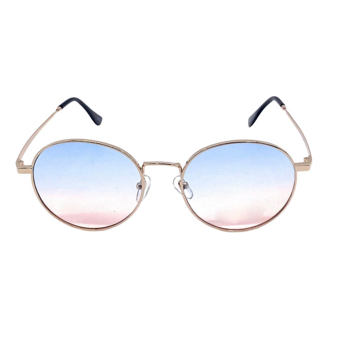 Empire Cove Classic Round Sunglasses Metal Frame Gradient Shades UV Protection-Gold/Black Yellow-